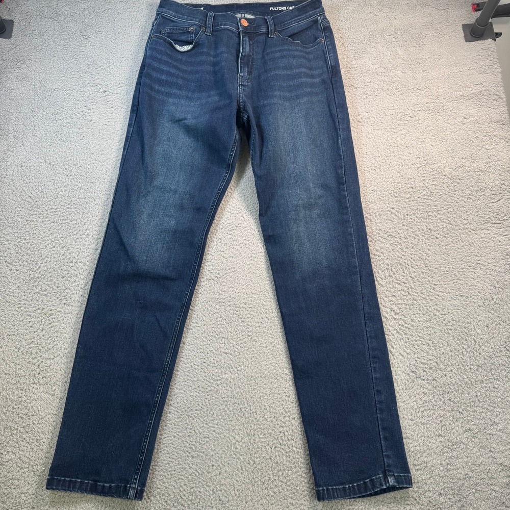 Mugsy Fultons Casual Mens 32x32 Dark Wash Slim Fit Performance Stretch Jeans